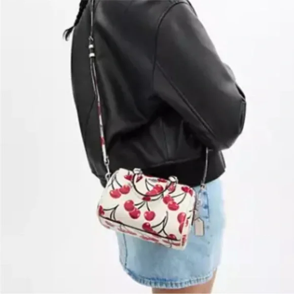 Coach Mini Rowan Crossbody Bag in cherry print. NEW WITH TAGS RETAILS AT 378 - Picture 2 of 13